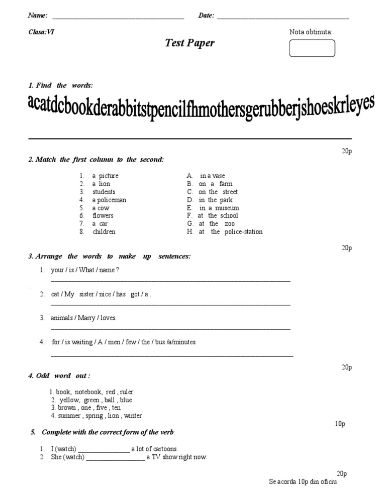 Test Initial Cls 6 | PDF | Social Science
