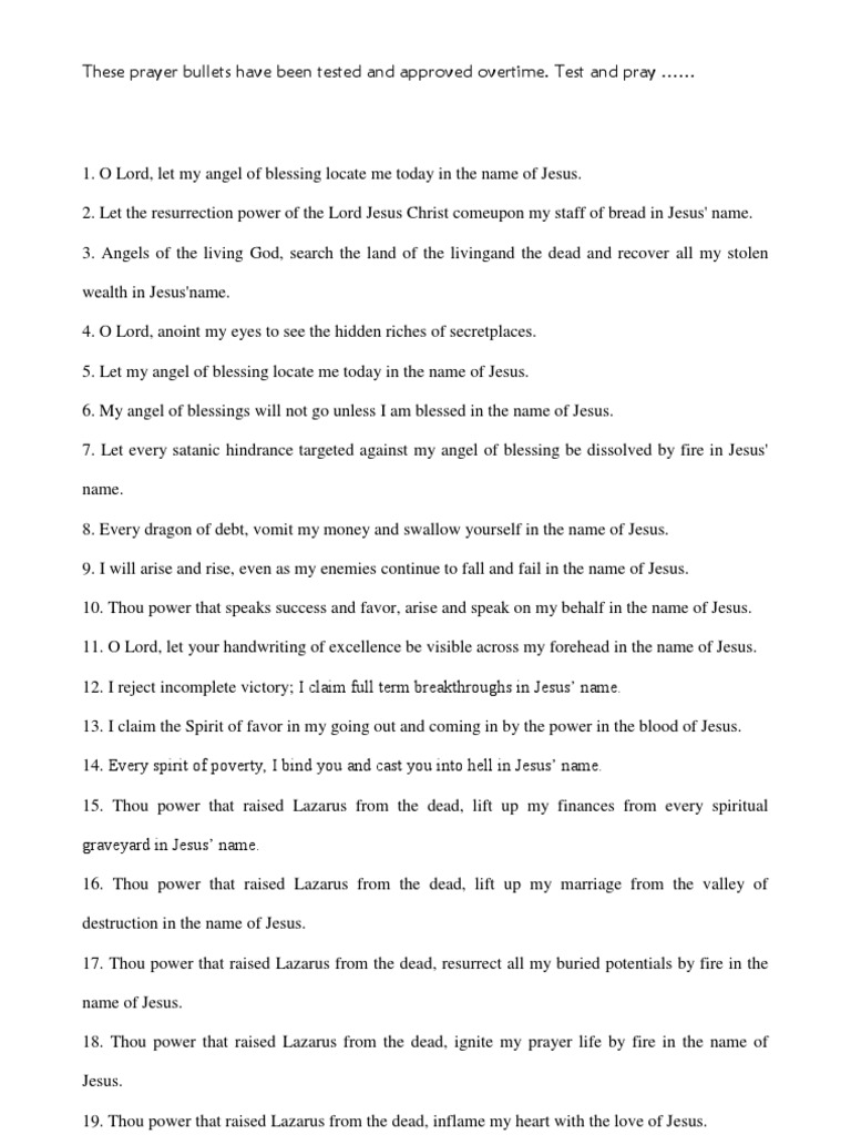 The 17 Miracle Prayer Points