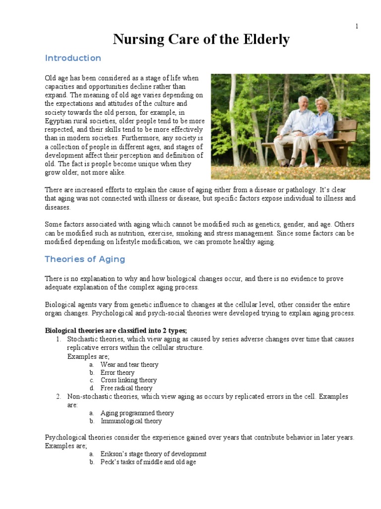 Nursing Care of The Elderly | PDF | Ageing | Kidney