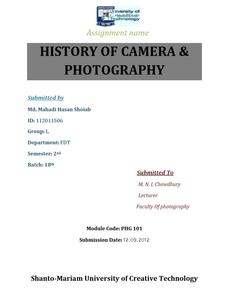 History of Camera & Photography | PDF