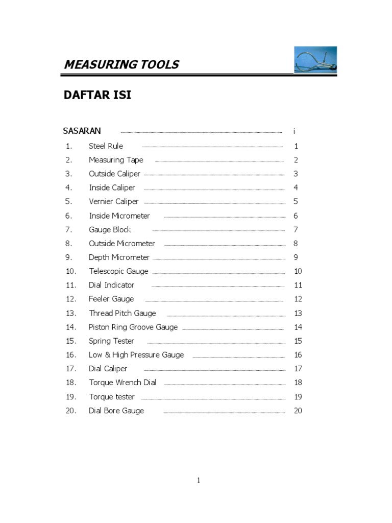 Measuring Tools | PDF | Teknologi & Rekayasa