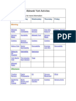 Ableweb Activitiy Timetable - Updated 22-05-13