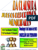 Clausura Juegos Deportivos Municipales