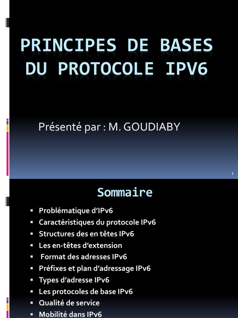 Introduction au protocole IPv6 | PDF | I Pv6 | Adresse IP