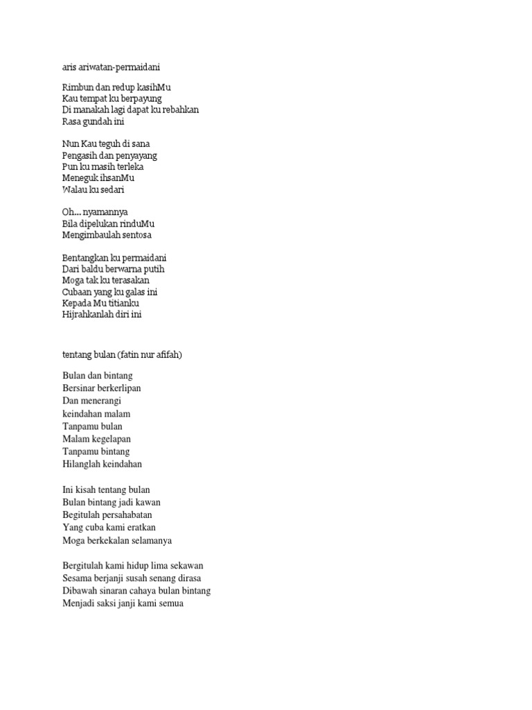 Lirik Lagu Melayu Pdf