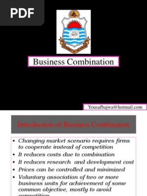 Business Combination Monopoly Perfect Competition
