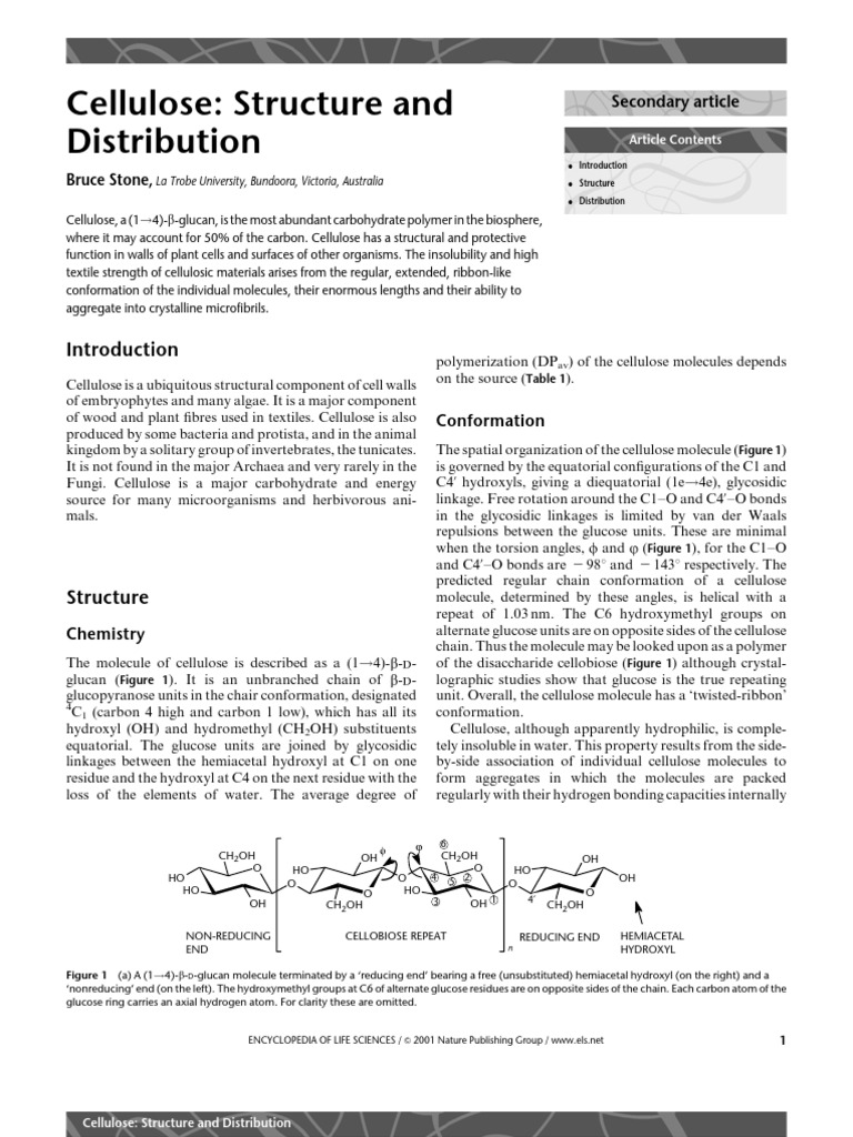 Cellulose Structure Pdf Cellulose Science