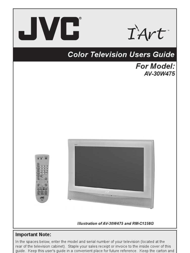 JVC TV Manual PDF Consumer Electronics Manufactured Goods image picture