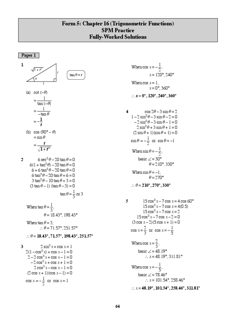 Trigonometri Notes Add Math Form 5 Pdf Trigonometric Functions Sine