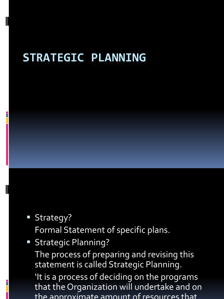 Strategic Planning Framework Overview | PDF | Strategic Management ...