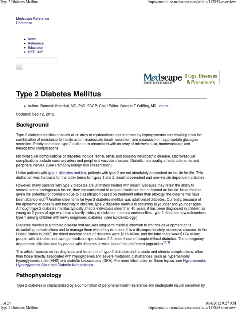 Type 2 Diabetes Mellitus | PDF | Diabetes Mellitus Type 2 | Diabetes ...