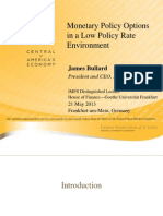 Monetary Policy Options in A Low Policy Rate Environment: James Bullard