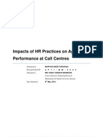 Impact of HR practices on the Performance of Call Centre Agents