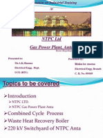 Industrial Training Presentation on NTPC Gas Power Plant