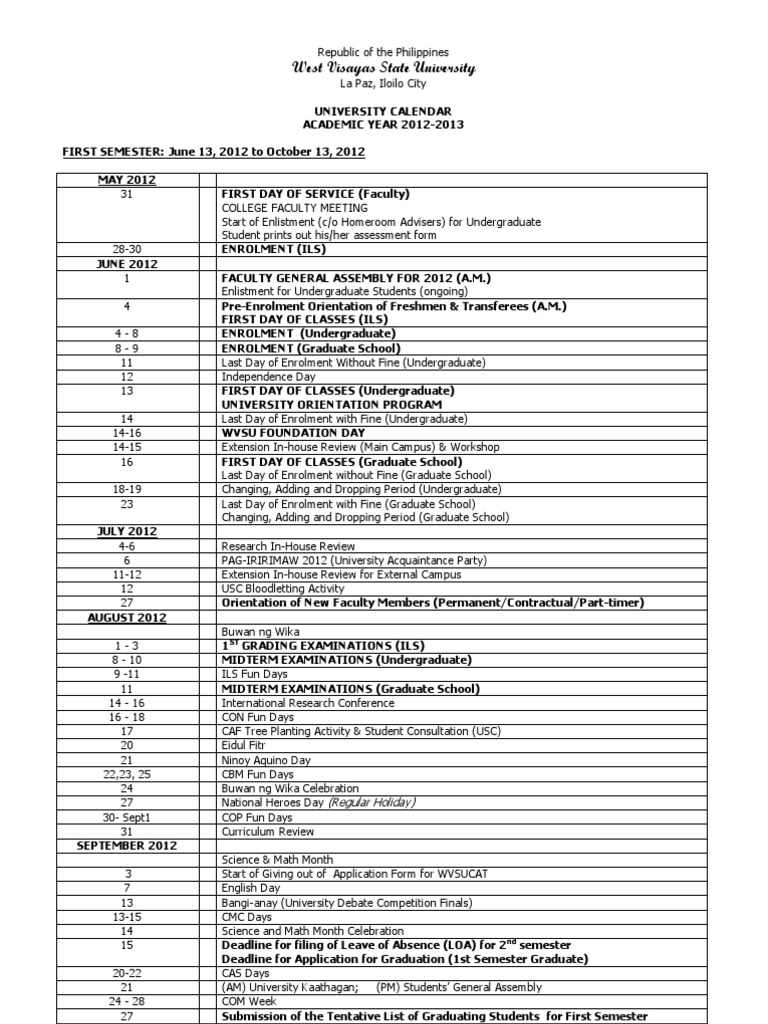 University Calendar2012 13 | PDF | Academic Term | Postgraduate Education