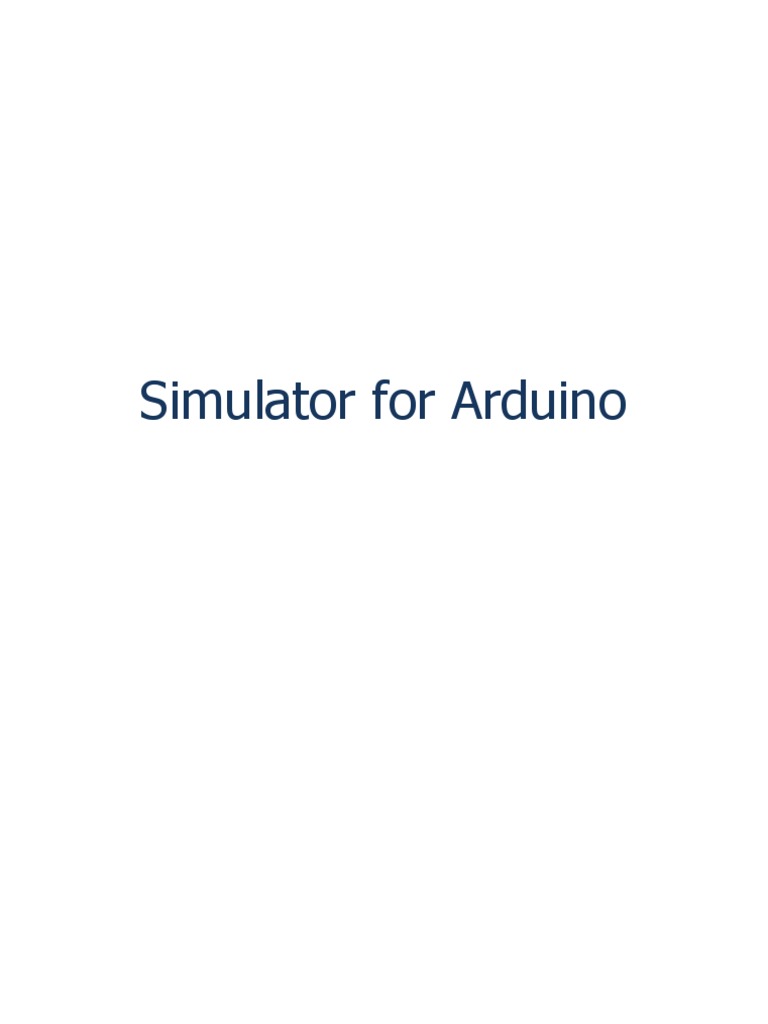 Simulator For Arduino | PDF | Arduino | Subroutine