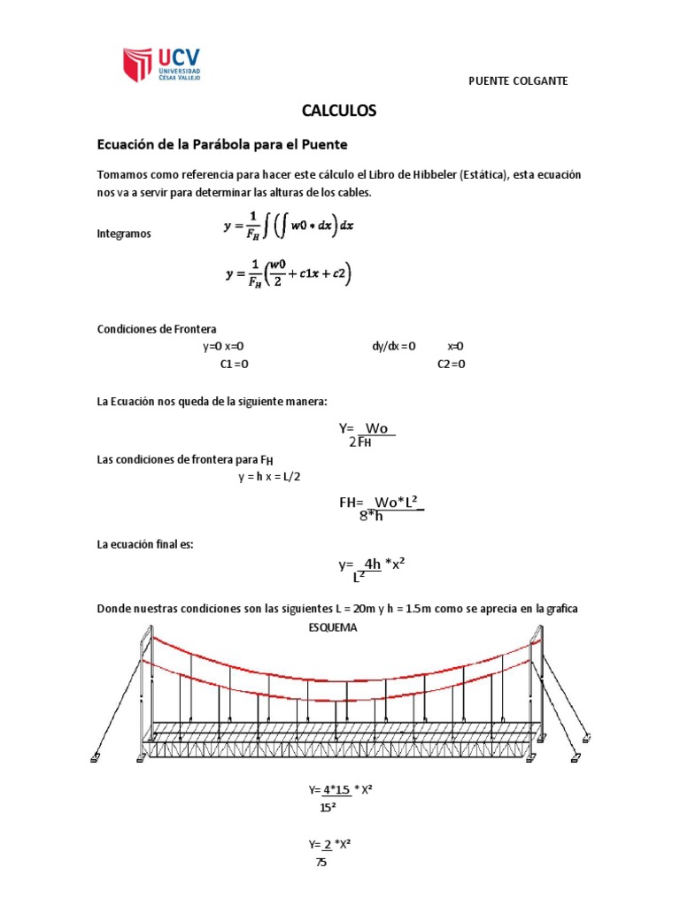 Calculos de Puente Puente Ciencias fisicas