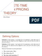 Discrete Time Option Pricing Theory