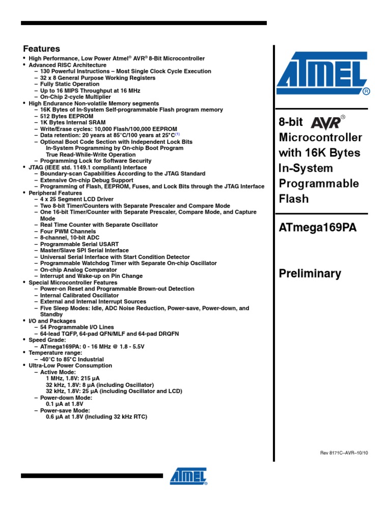 Mega 169 PA | PDF | Instruction Set | Booting