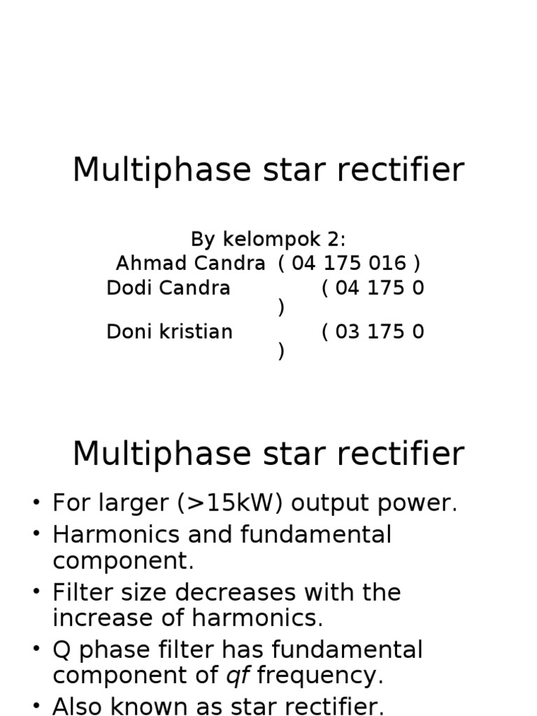 Multi Phase Star Rectifier | PDF | Rectifier | Electrical Equipment