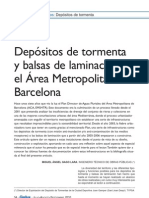 Depósitos de tormenta y balsas de laminación en el Área Metropolitana de Barcelona