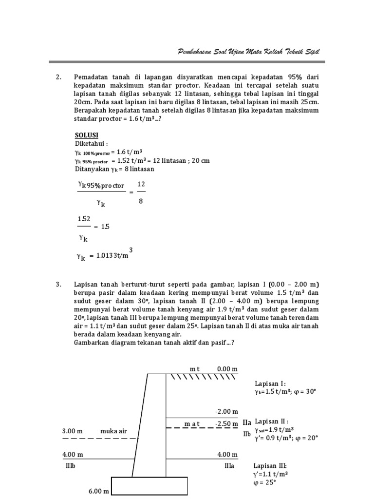 #1 Pembahasan Soal Ujian Mata Kuliah Teknik Sipil | PDF