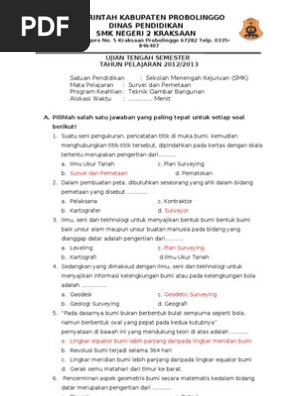 Soal Survey Dan Pemetaan Doc