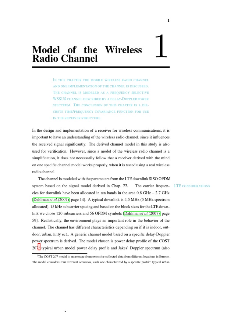 Jakes Model PDF Bandwidth (Signal Processing) Orthogonal Frequency Division Multiplexing
