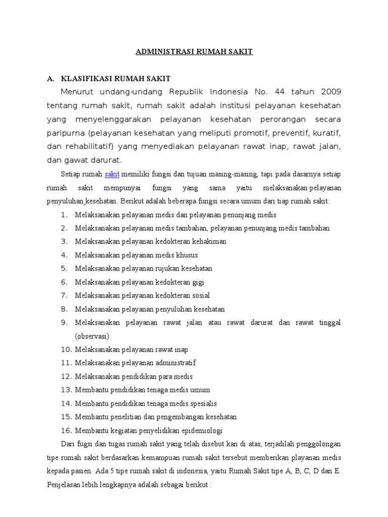 Tugas Administrasi Rumah Sakit Pdf Guru Ilmu Sosial Tugas Administrasi Rumah Sakit Pdf Guru Ilmu Sosial