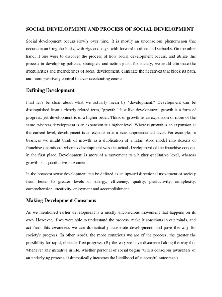 Social Development and Process of Social Development | PDF | Innovation ...