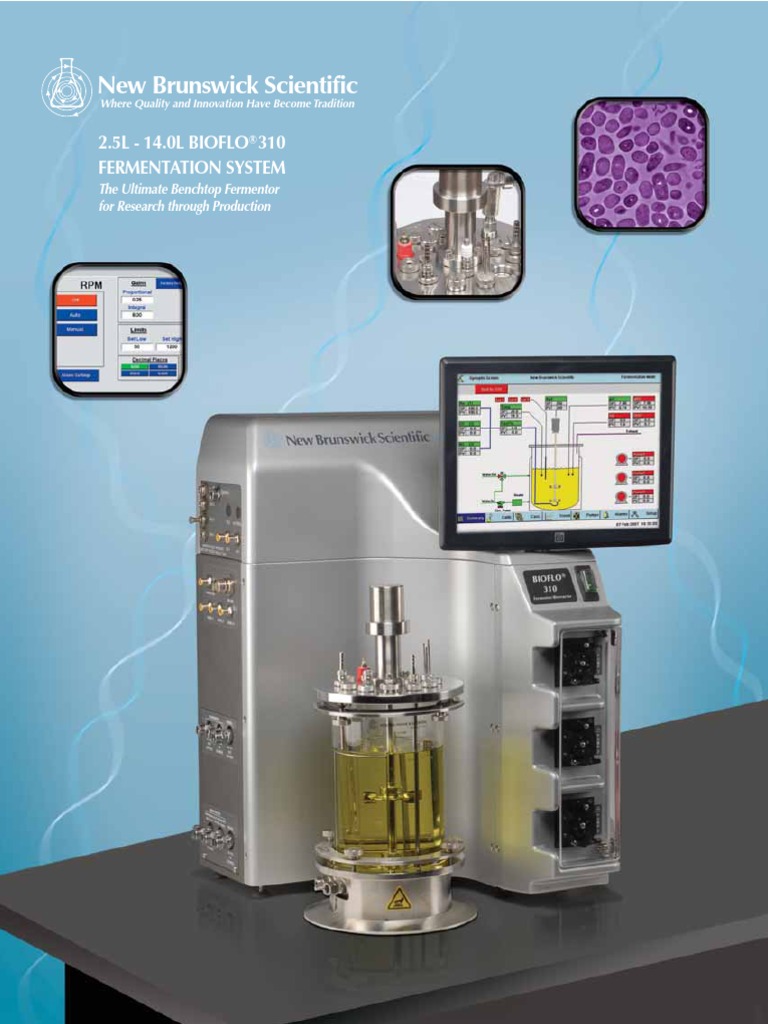 New Brunswick Scientific 2 5l 14 0l Bioflo 310 Fermentation System