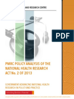 PMRC Policy Analysis of the National Health Research Act No. 2 of 2013