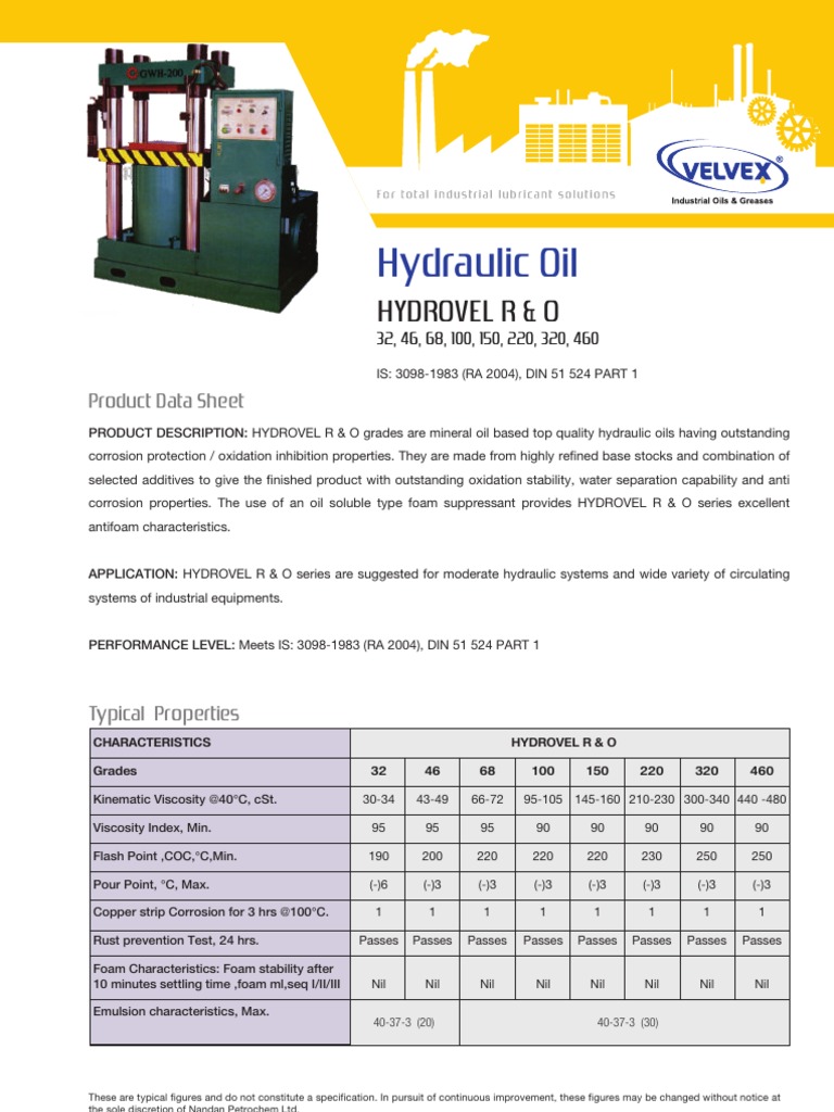 Velvex Industrial Oil Nandan Petrochem LTD PDF Motor Oil Sheet