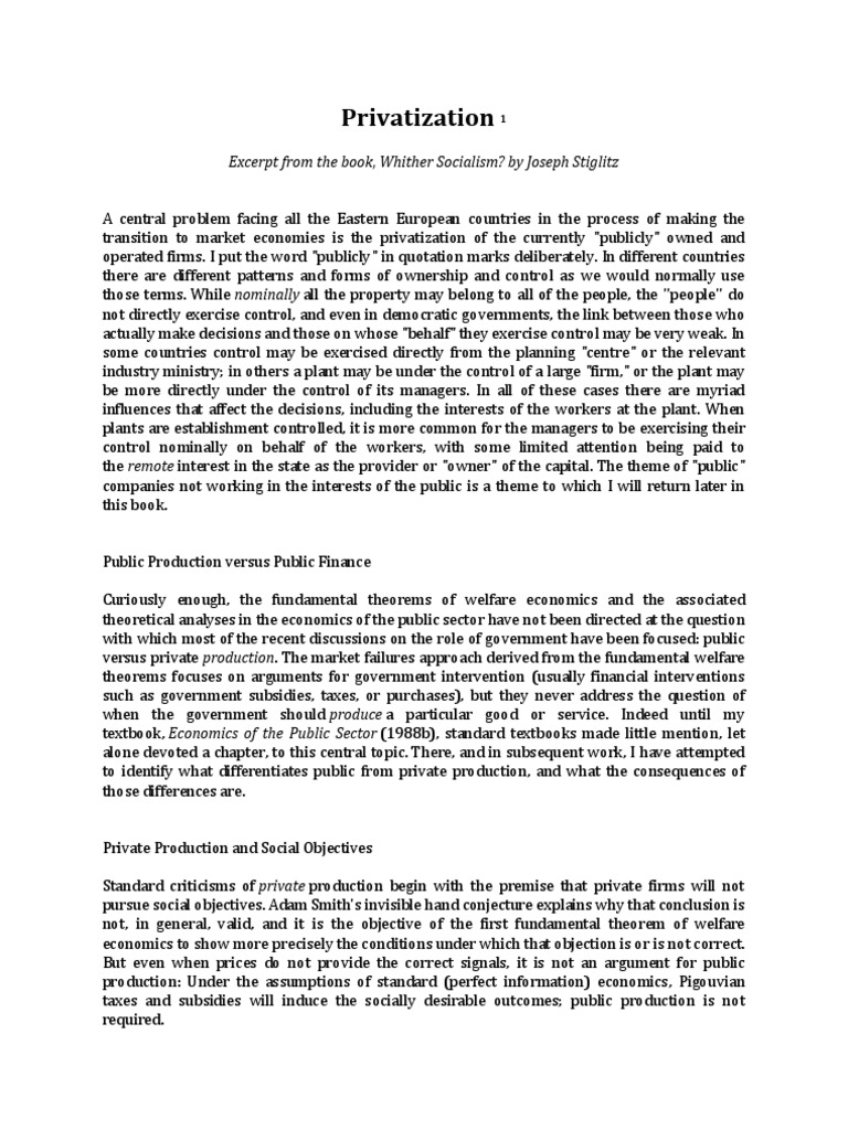Privatization Challenges in Eastern Europe | PDF | Privatization ...