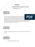 Practical # 3 "To Determine The Initial and Final Setting Time of Cement"