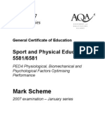 Mark Scheme: Sport and Physical Education 5581/6581