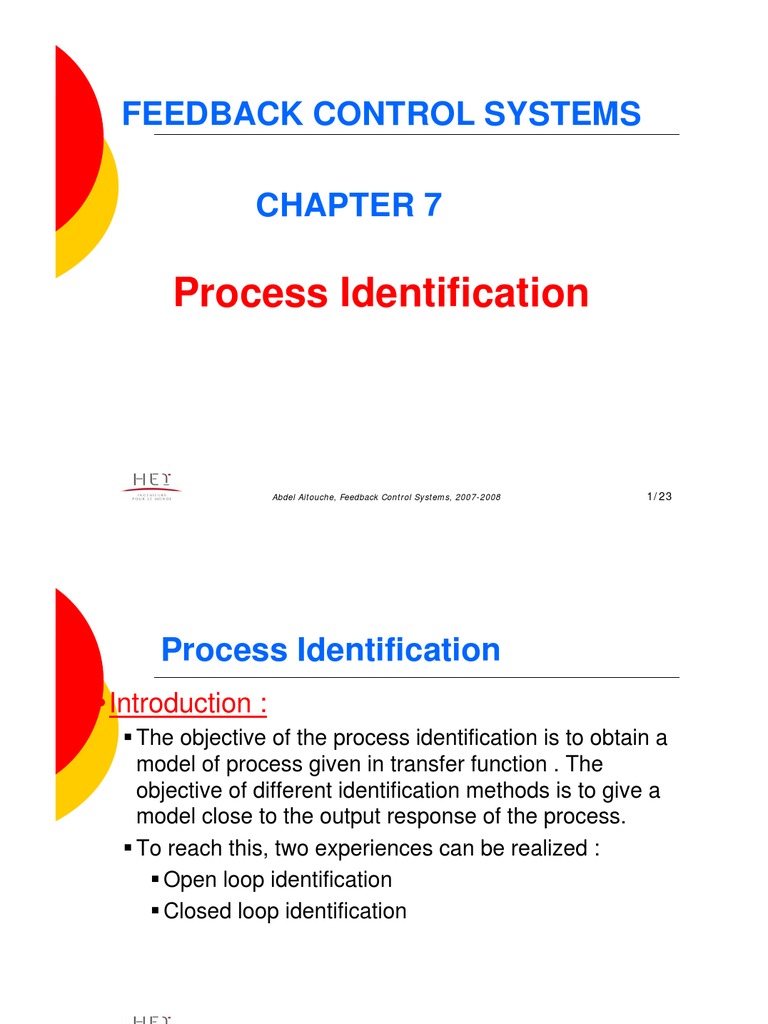 Process Identification in Control Systems | PDF | Control Theory ...