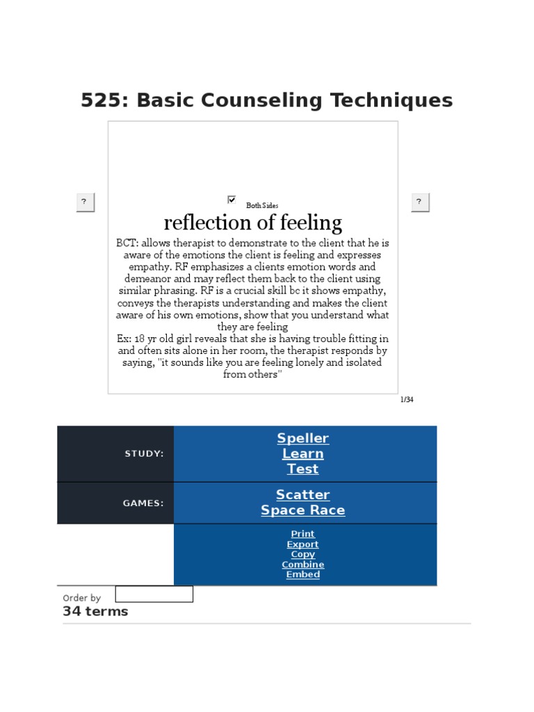 Essential Counseling Techniques Explained | PDF