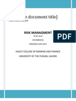 (Type The Document Title) : Risk Managment