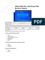 Cara Memasukkan Biss Key Atau Kunci Biss Ke Berbagai Receiver Matrix