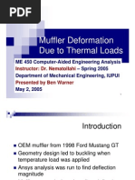 Muffler Deformation Due To Thermal Loads