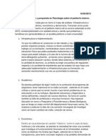 Jornada de análisis y propuesta en Psicología sobre el petitorio interno. 16/05/2013