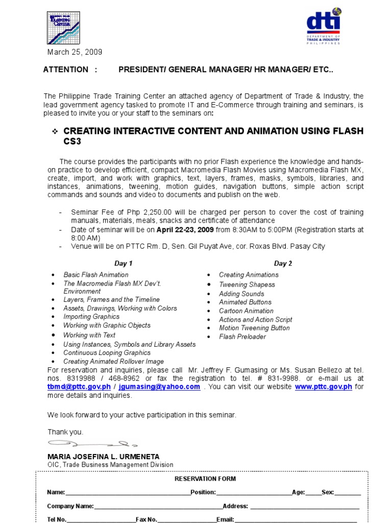Flash Animation Seminar Invitation | PDF | Adobe Flash | Animation