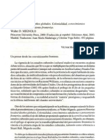 Historias Locales Disenos Globales Colonialidad Conocimientos Subalternos y Pensamientos Fronterizos