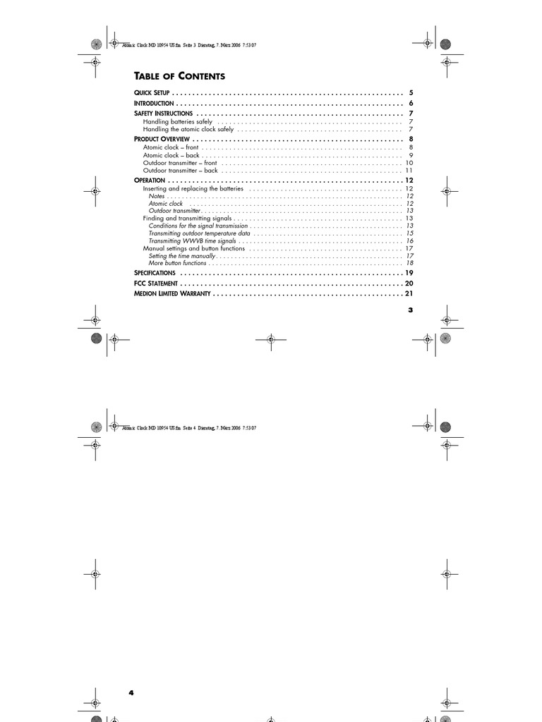Medion Atomic Clock PDF PDF Clock Interference
