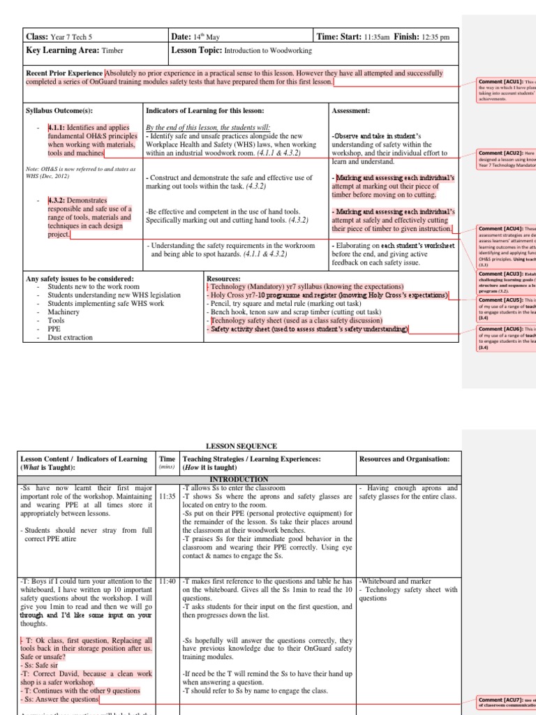 Lesson Plan | PDF | Safety | Occupational Safety And Health