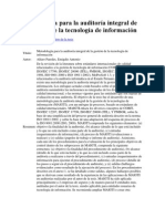 Metodología para La Auditoría Integral de La Gestión de La Tecnología de Información