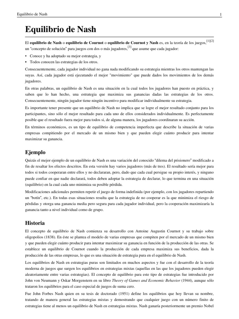 Equilibrio de Nash