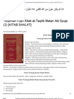 Terjemah Fiqih Kitab At-Taqrib Matan Abi Syuja (2) (KITAB SHALAT)