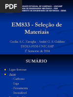 EM 833- seleção de ligas ferrosas